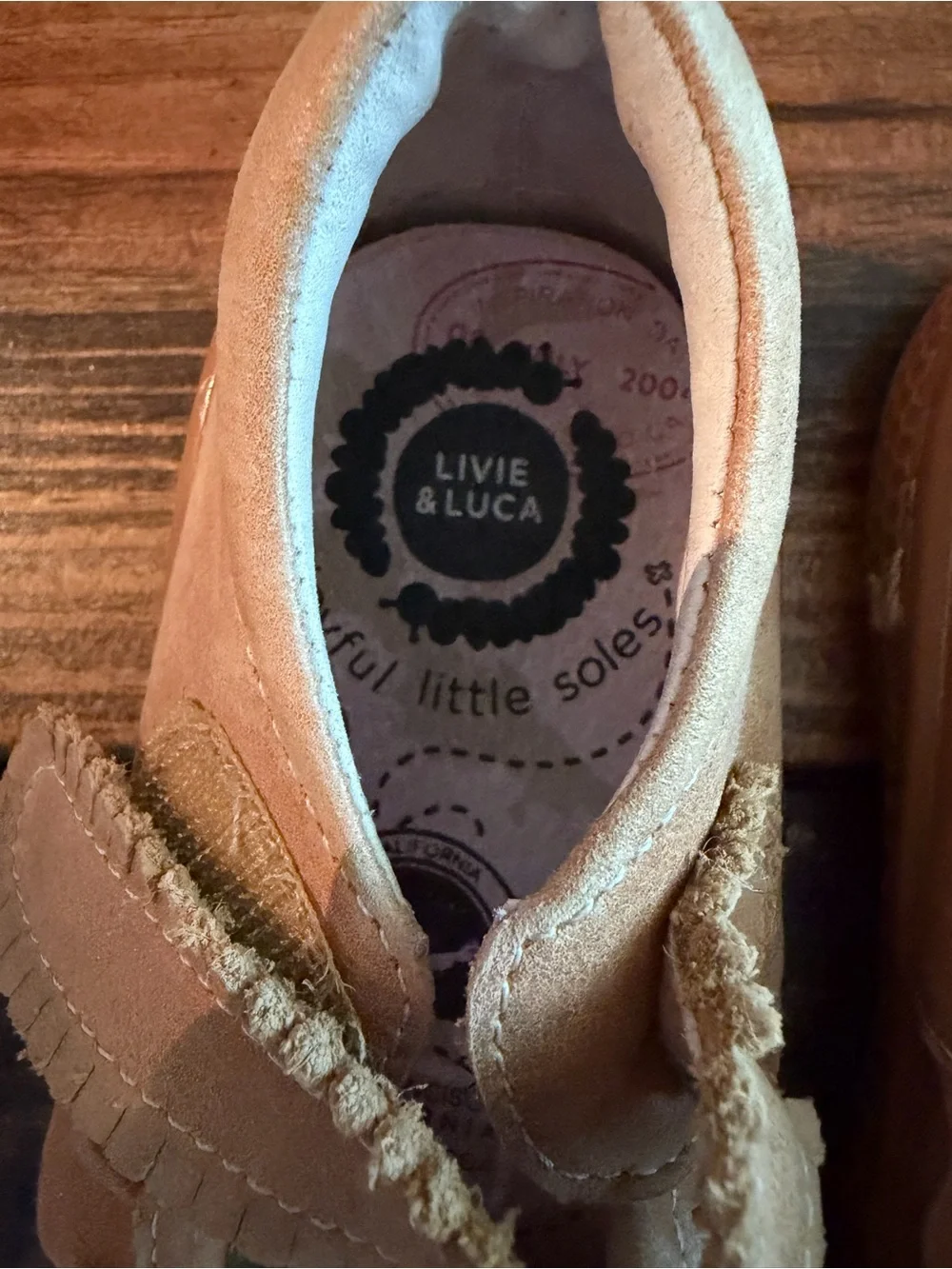 Girls Livie and Luca Tan Mary Jane Shoes with Velcro Strap, size 10, GUC